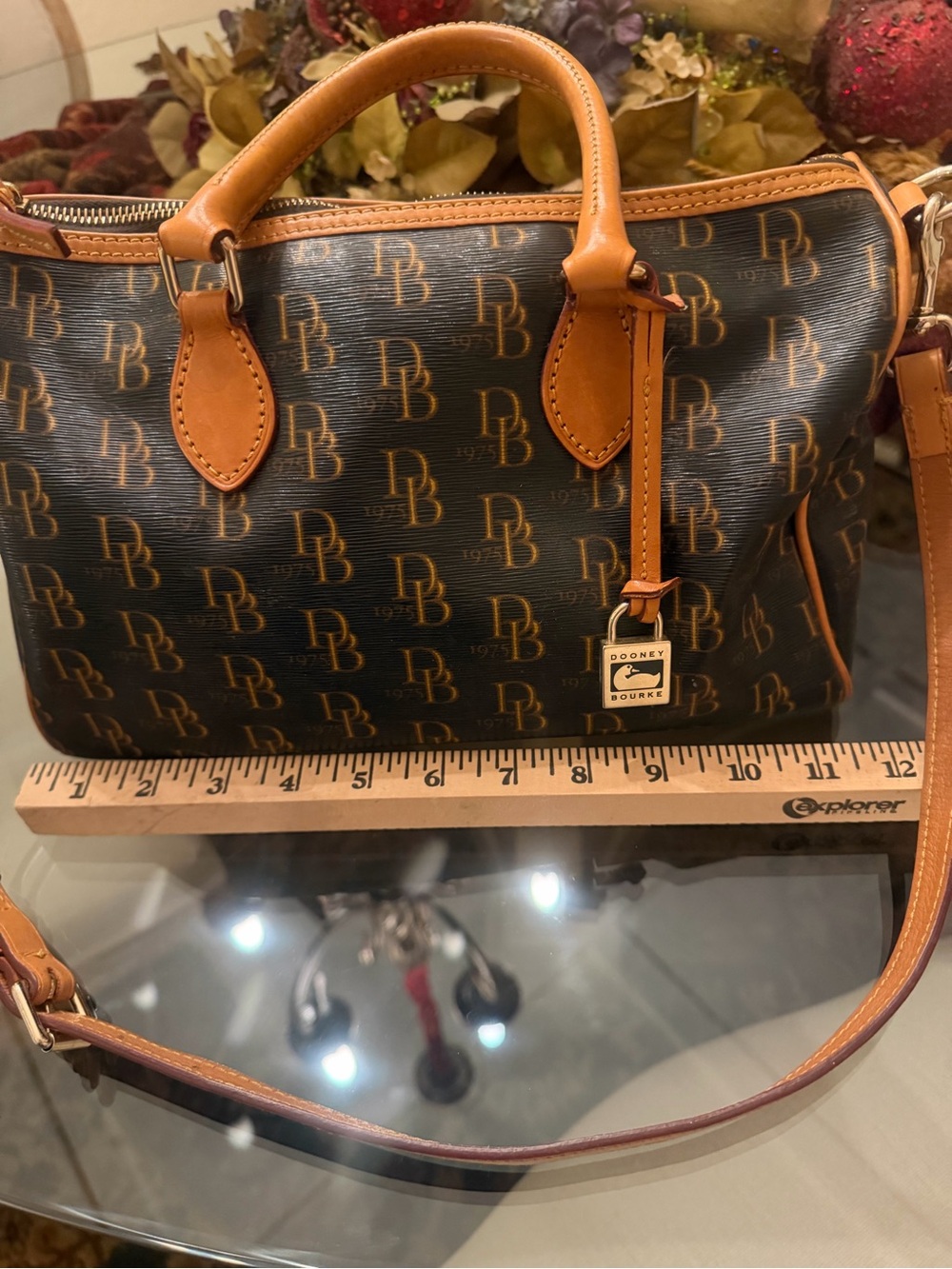 Authentic Dooney & Bourke 1975 Signature Classic Monogram Satchel.